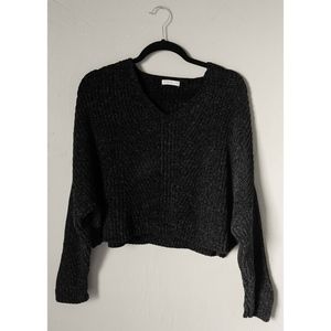Cotton On Rounded V Neck Black Sweater